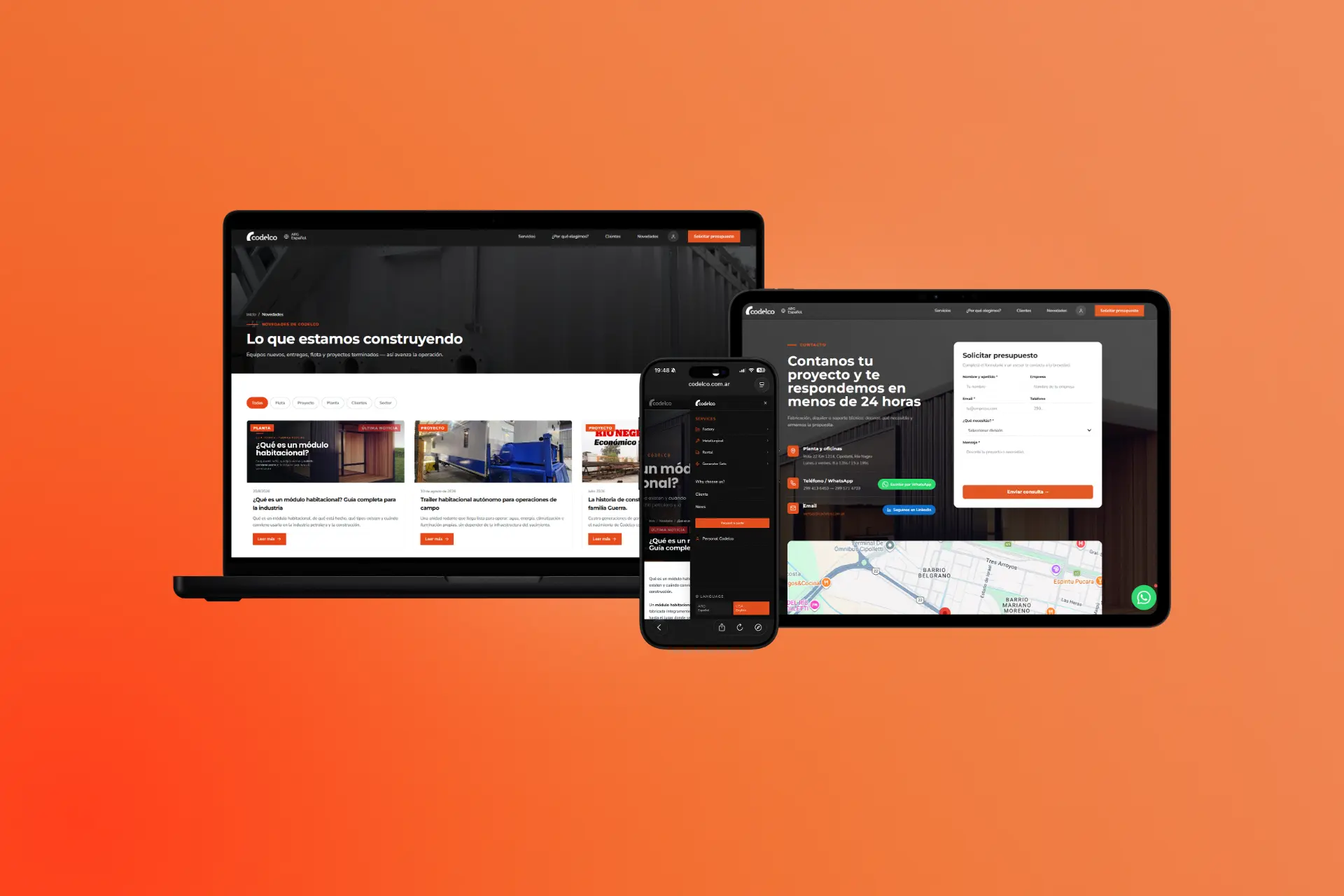 Nueva web de Codelco en computadoras y celular