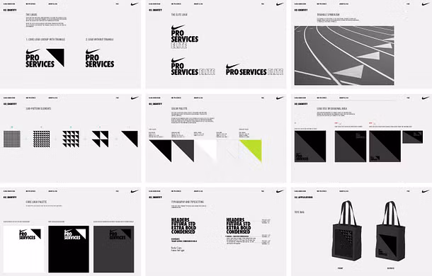 Ejemplo de manual de identidad de Nike y Adidas