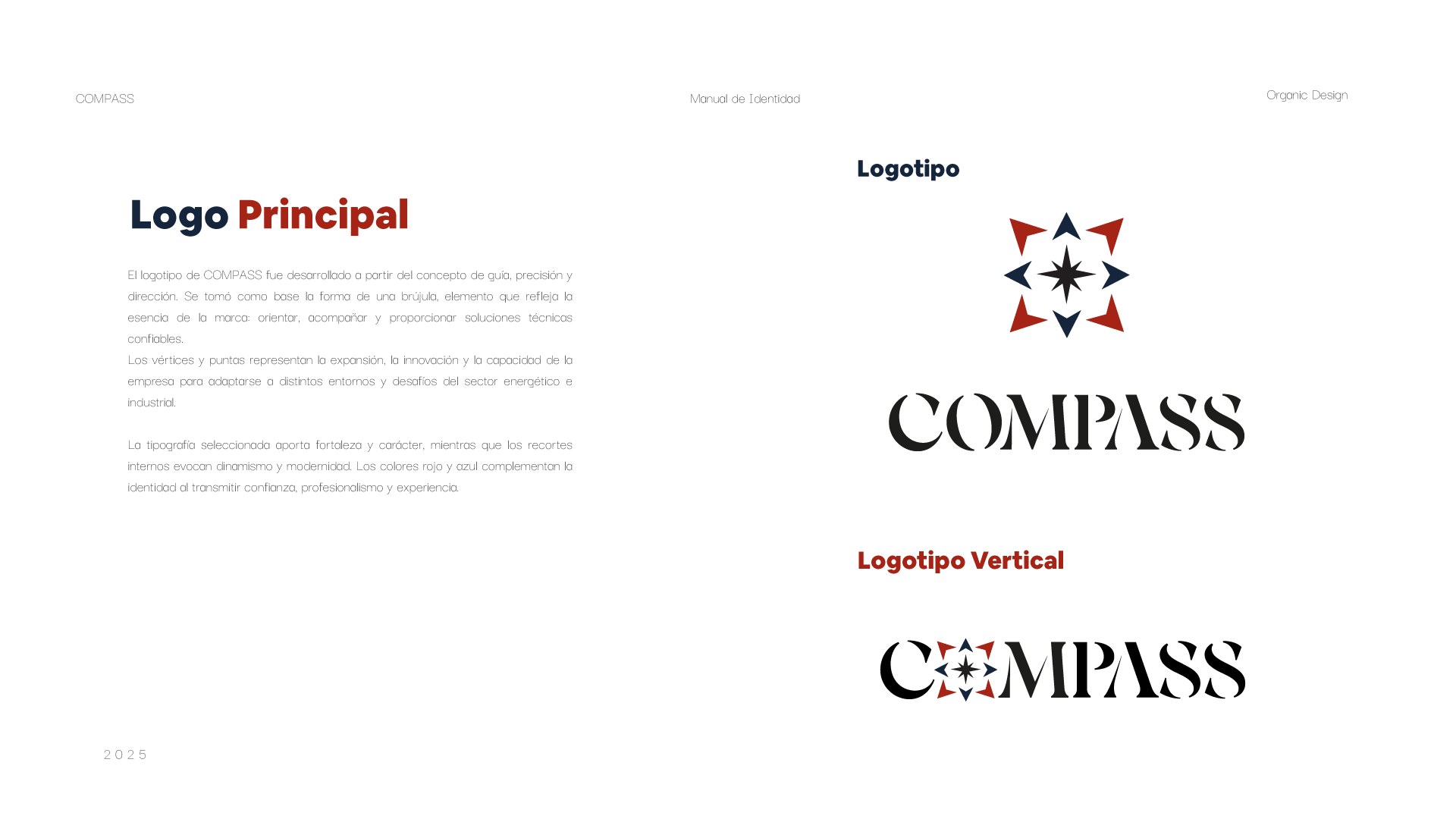 Logotipo principal de COMPASS, una brújula de 8 puntas con tipografía corporativa